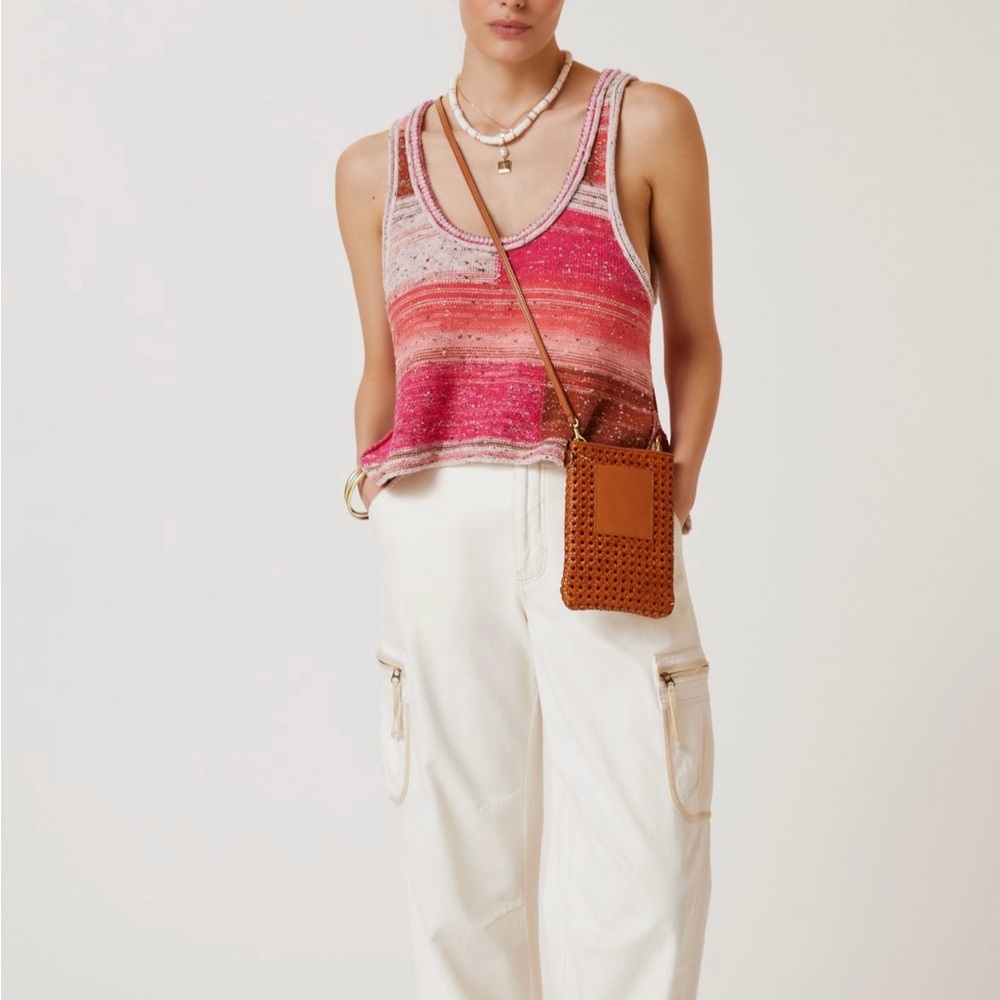 Pilcro Paipo Scoop Neck Striped Pink Knit Tank Top